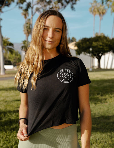 Santa Barbara Trapeze Co. Shirts LADIES FLOWY CROP TEE