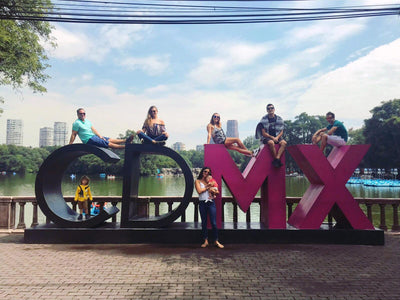 the flying royals at the CDMX sign in Mexico